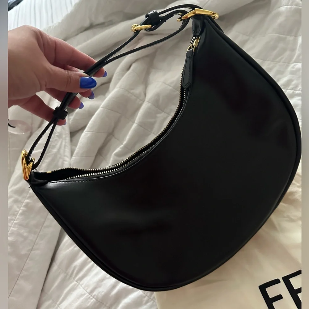 Chic Black Leather Hobo Bag - Picture 7 of 7